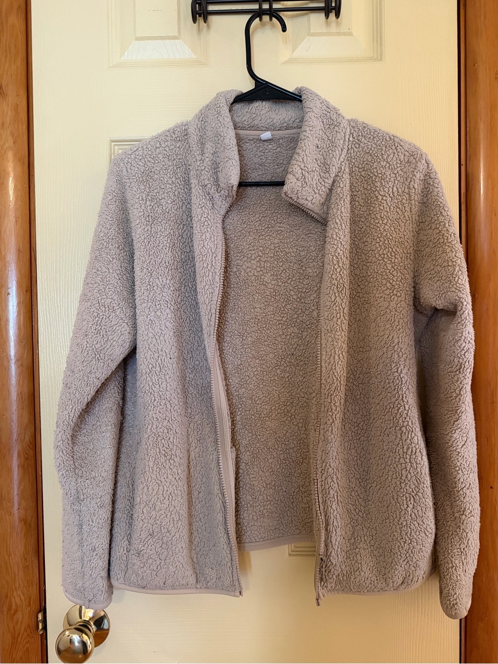 Uniqlo Women's Sherpa Zip Jacket - Taupe Beige